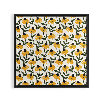 coneflowers - cream Framed Canvas Print Gallery Image 6