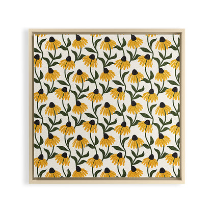coneflowers - cream Framed Canvas Print Gallery Image 24