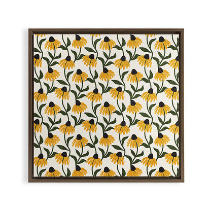 coneflowers - cream Framed Canvas Print Gallery Image 18