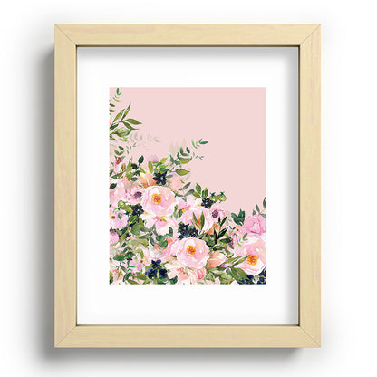 Boho, Vintage, Floral Watercolor, Pink Roses Framed Art Print Gallery Image 95