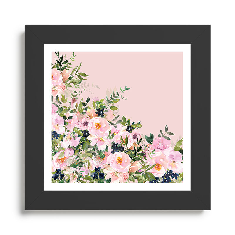 Boho, Vintage, Floral Watercolor, Pink Roses Framed Art Print Gallery Image 46