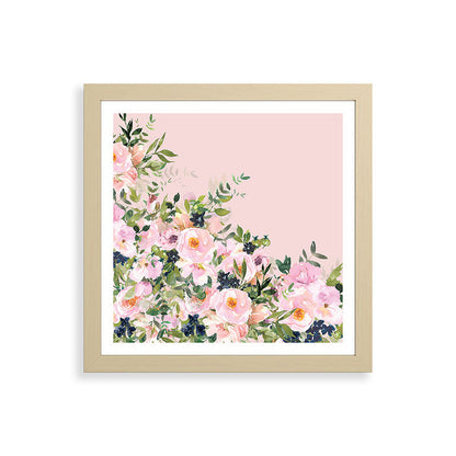 Boho, Vintage, Floral Watercolor, Pink Roses Framed Art Print Gallery Image 71