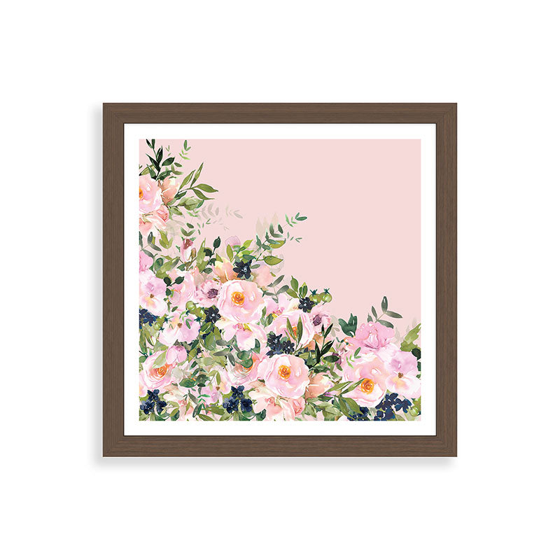 Boho, Vintage, Floral Watercolor, Pink Roses Framed Art Print Gallery Image 60
