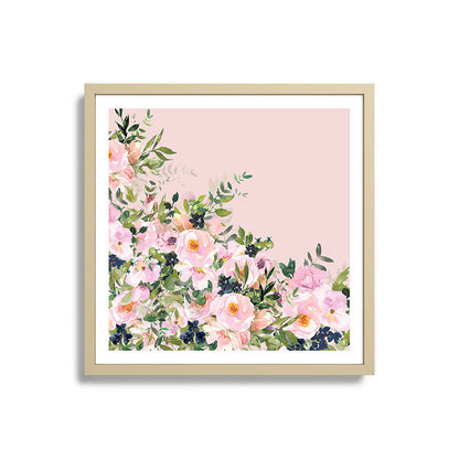 Boho, Vintage, Floral Watercolor, Pink Roses Framed Art Print Gallery Image 27