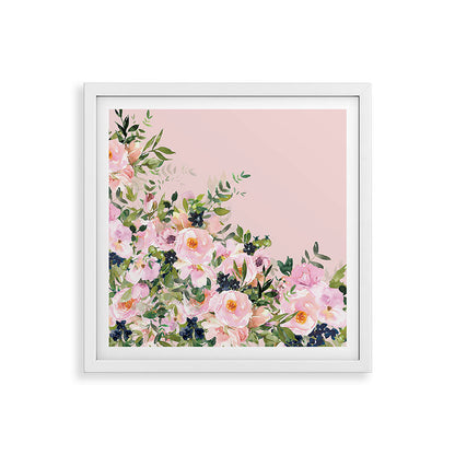 Boho, Vintage, Floral Watercolor, Pink Roses Framed Art Print Gallery Image 38
