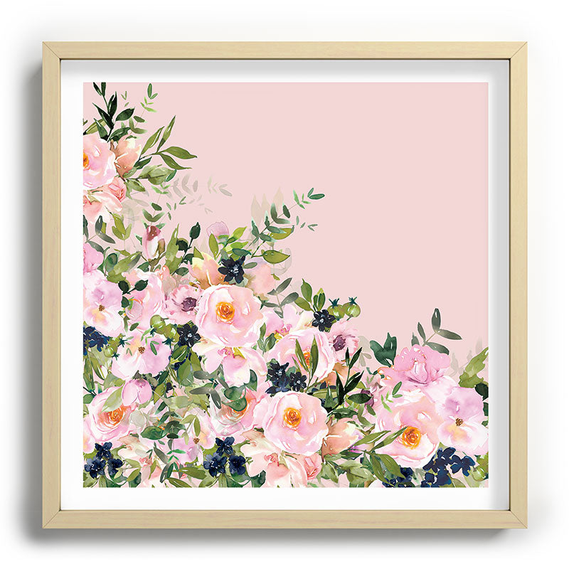 Boho, Vintage, Floral Watercolor, Pink Roses Framed Art Print Gallery Image 109