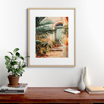 Villa Courtyard Mediterranean Art Framed Art Print Gallery Image 29