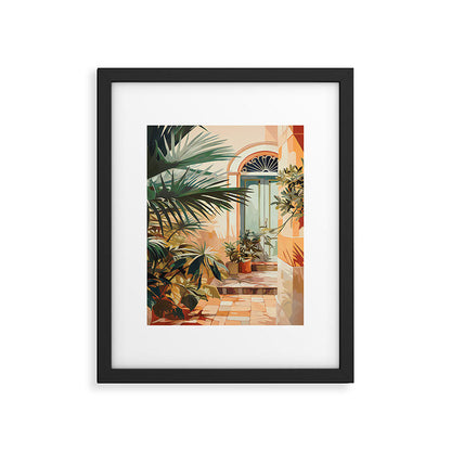 Villa Courtyard Mediterranean Art Framed Art Print Gallery Image 3