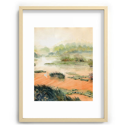 Egret On The Marsh Framed Art Print Gallery Image 100
