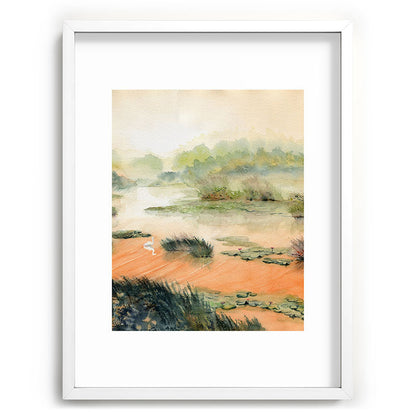 Egret On The Marsh Framed Art Print Gallery Image 107