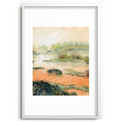Egret On The Marsh Framed Art Print Gallery Image 110