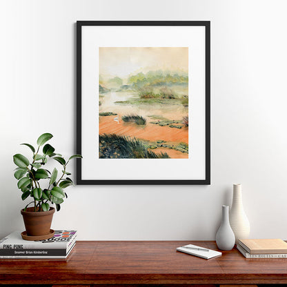 Egret On The Marsh Framed Art Print Gallery Image 48