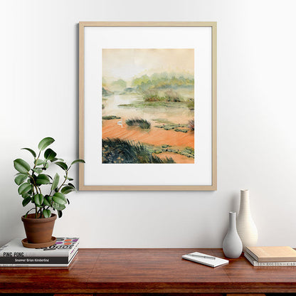 Egret On The Marsh Framed Art Print Gallery Image 67