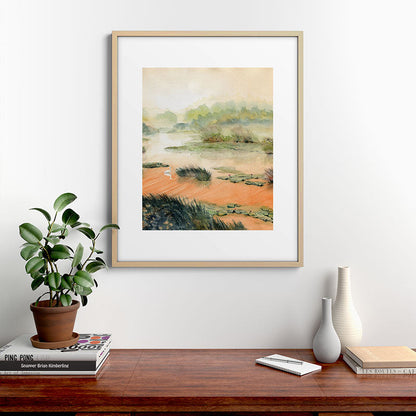 Egret On The Marsh Framed Art Print Gallery Image 29
