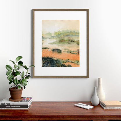 Egret On The Marsh Framed Art Print Gallery Image 58