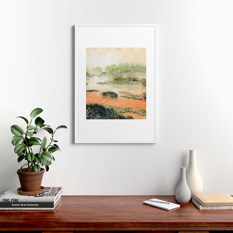 Egret On The Marsh Framed Art Print Gallery Image 37