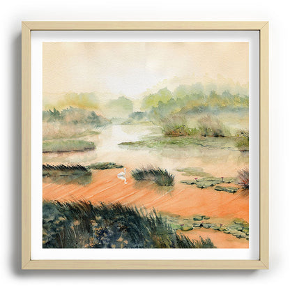 Egret On The Marsh Framed Art Print Gallery Image 109