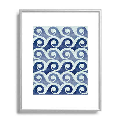 Indigo Geometric Beach Waves Framed Art Print Gallery Image 131