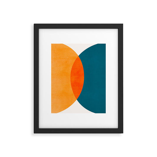 Mid Century Eclipse / Abstract Geometric Framed Art Print Gallery Image 1