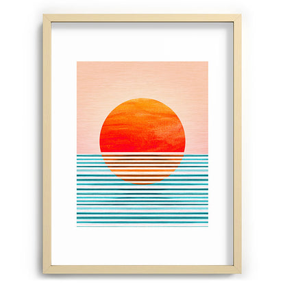 Minimalist Sunset III / Abstract Landscape Framed Art Print Gallery Image 100