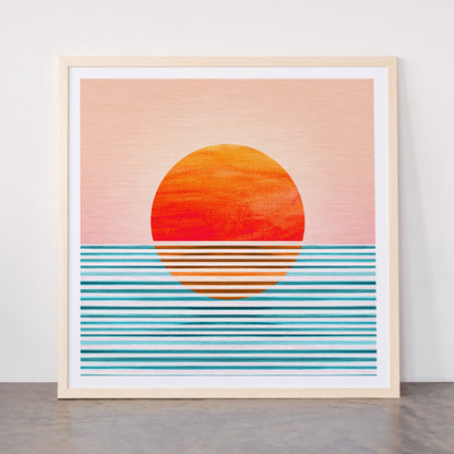 Minimalist Sunset III / Abstract Landscape Framed Art Print Gallery Image 77