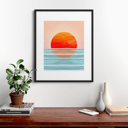 Minimalist Sunset III / Abstract Landscape Framed Art Print Gallery Image 9