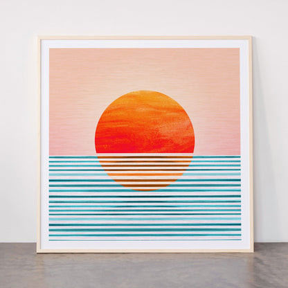 Minimalist Sunset III / Abstract Landscape Framed Art Print Gallery Image 33