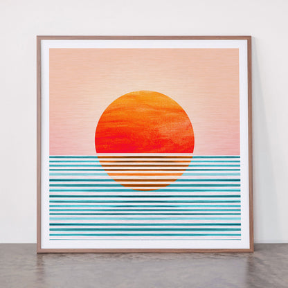 Minimalist Sunset III / Abstract Landscape Framed Art Print Gallery Image 21