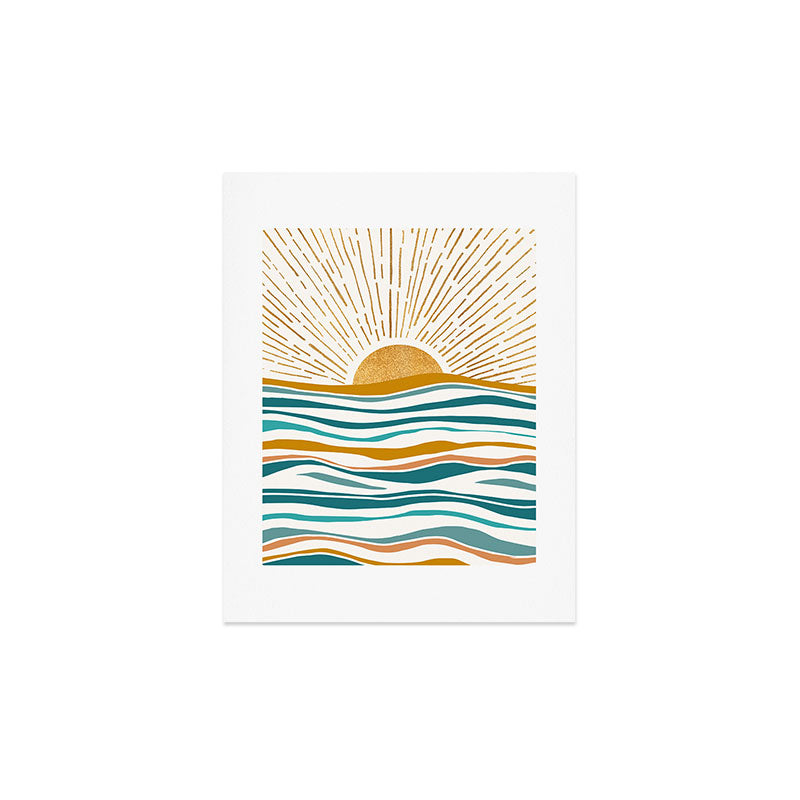 The Sun and The Sea - Gold and Teal Art Print Gallery Image 4