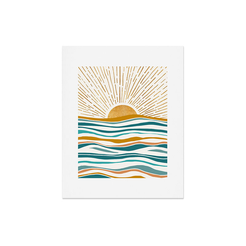 The Sun and The Sea - Gold and Teal Art Print Gallery Image 7