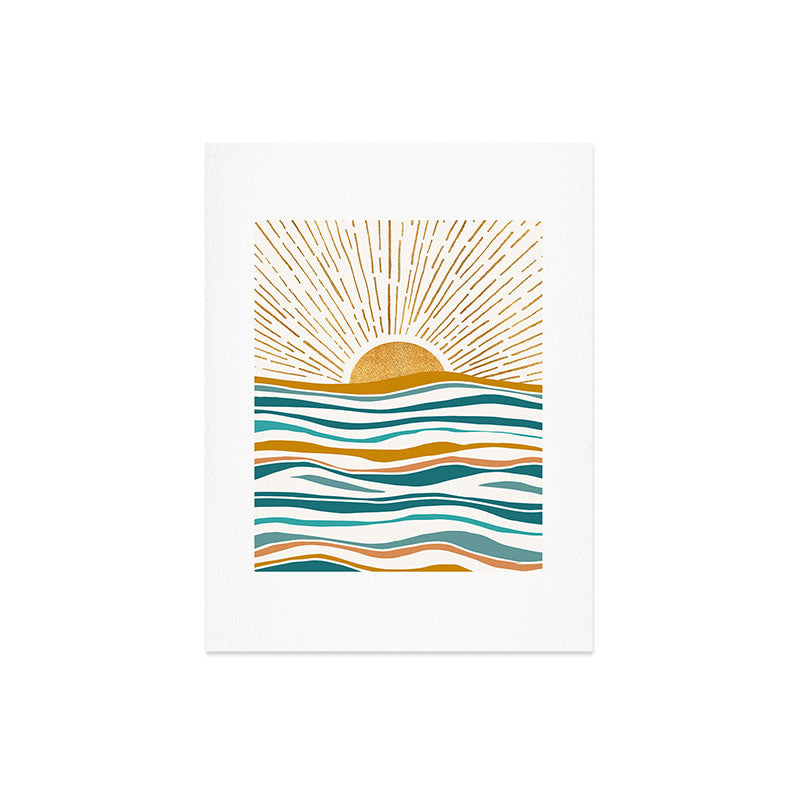 The Sun and The Sea - Gold and Teal Art Print Gallery Image 8