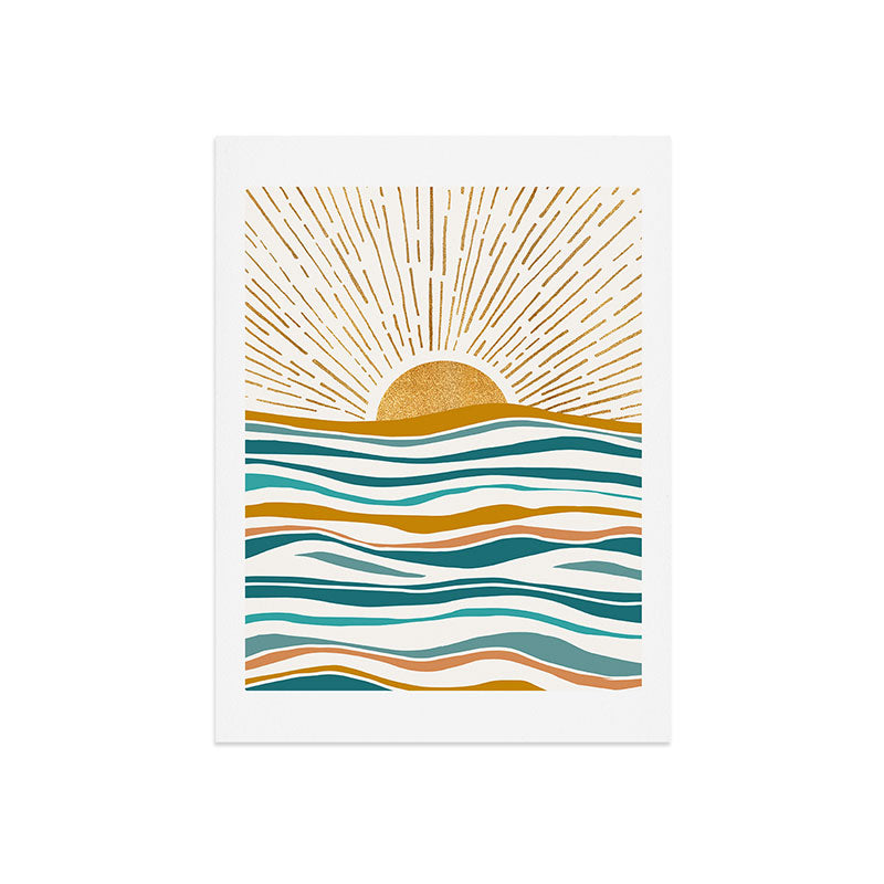 The Sun and The Sea - Gold and Teal Art Print Gallery Image 9