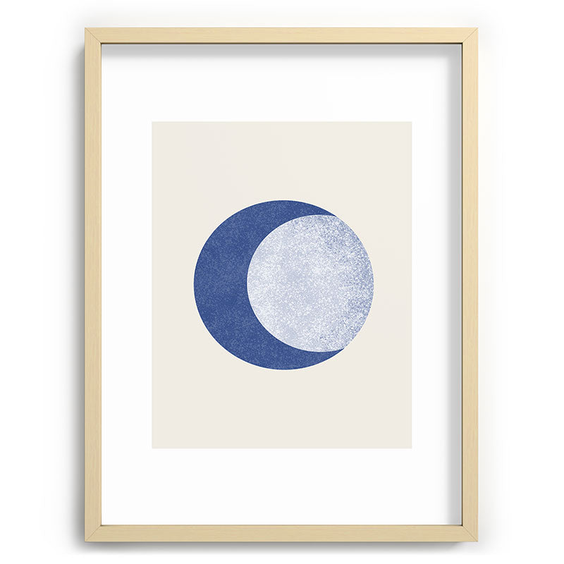 Moon Crescent - Blue Framed Art Print Gallery Image 100