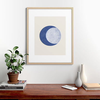 Moon Crescent - Blue Framed Art Print Gallery Image 67
