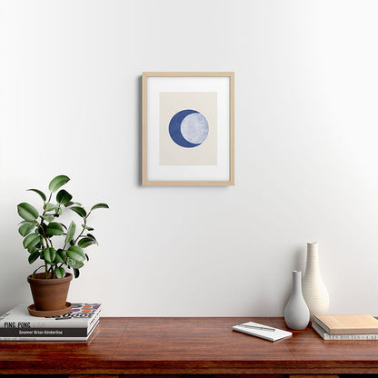 Moon Crescent - Blue Framed Art Print Gallery Image 25