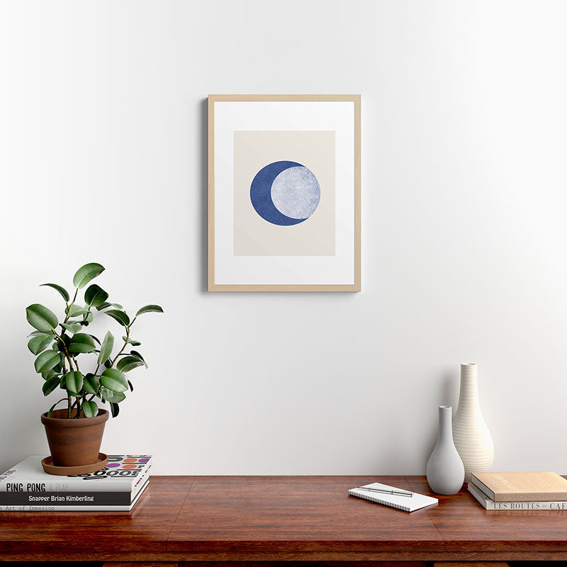 Moon Crescent - Blue Framed Art Print Gallery Image 26