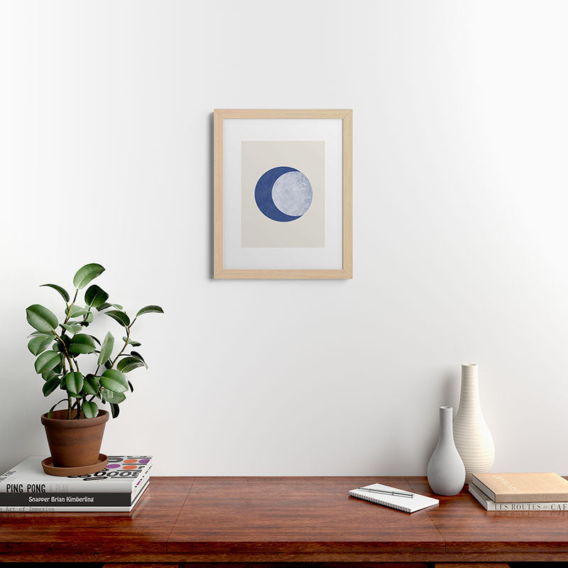 Moon Crescent - Blue Framed Art Print Gallery Image 63