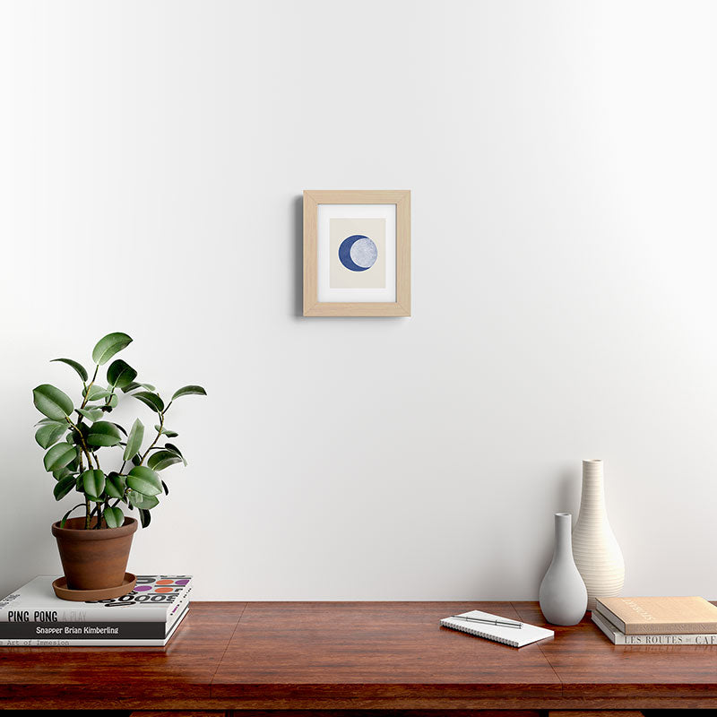 Moon Crescent - Blue Framed Art Print Gallery Image 59