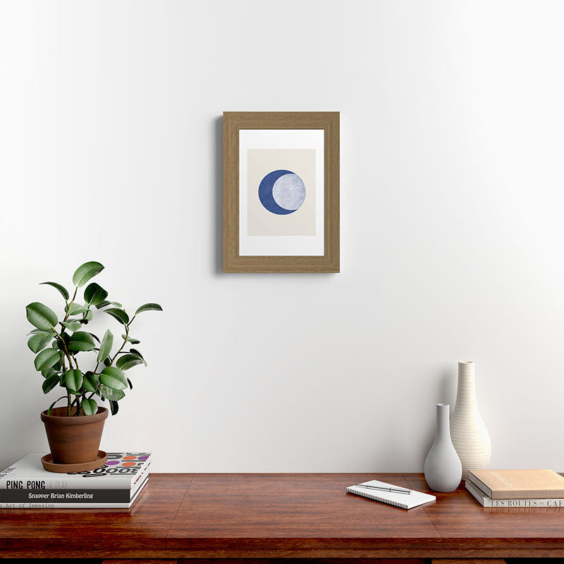 Moon Crescent - Blue Framed Art Print Gallery Image 52