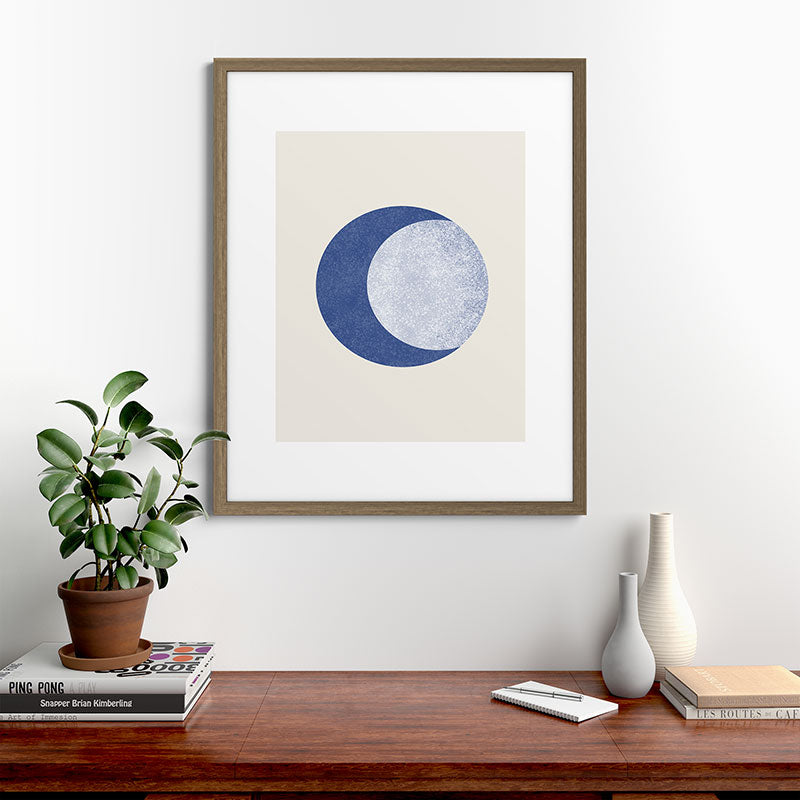 Moon Crescent - Blue Framed Art Print Gallery Image 58
