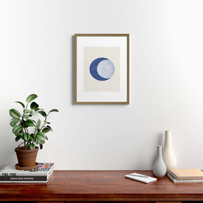 Moon Crescent - Blue Framed Art Print Gallery Image 16