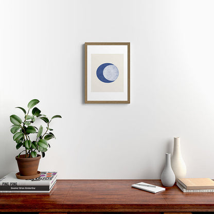 Moon Crescent - Blue Framed Art Print Gallery Image 14