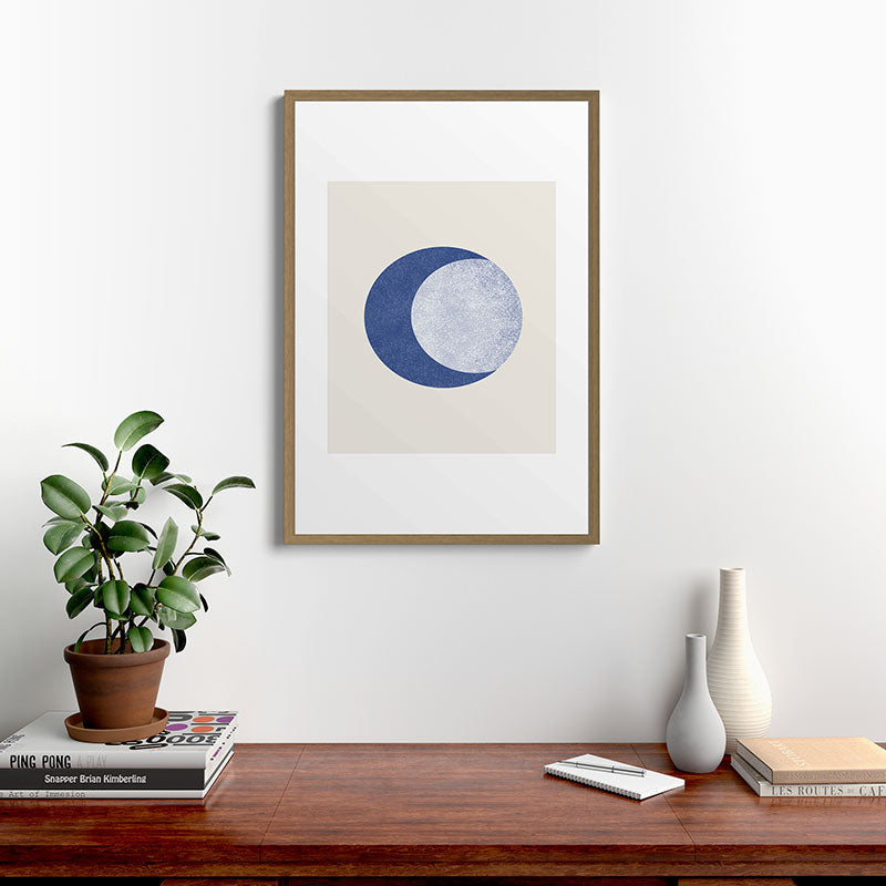 Moon Crescent - Blue Framed Art Print Gallery Image 18