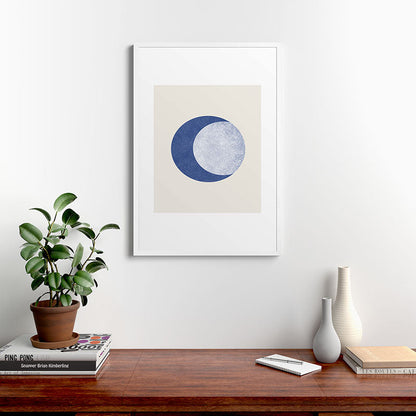 Moon Crescent - Blue Framed Art Print Gallery Image 37