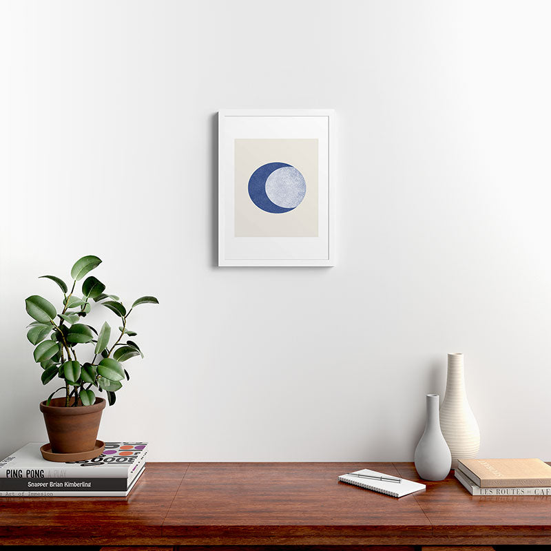 Moon Crescent - Blue Framed Art Print Gallery Image 32