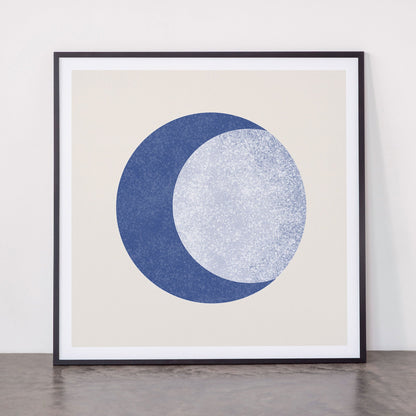 Moon Crescent - Blue Framed Art Print Gallery Image 11