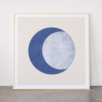 Moon Crescent - Blue Framed Art Print Gallery Image 33