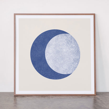Moon Crescent - Blue Framed Art Print Gallery Image 21