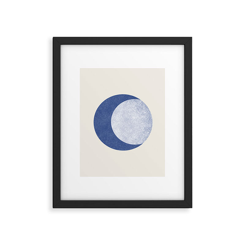 Moon Crescent - Blue Framed Art Print Gallery Image 3