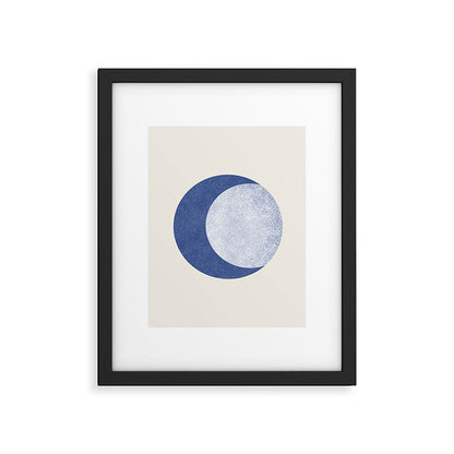 Moon Crescent - Blue Framed Art Print Gallery Image 3